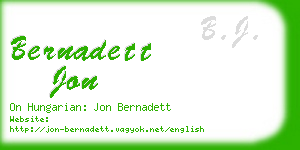 bernadett jon business card